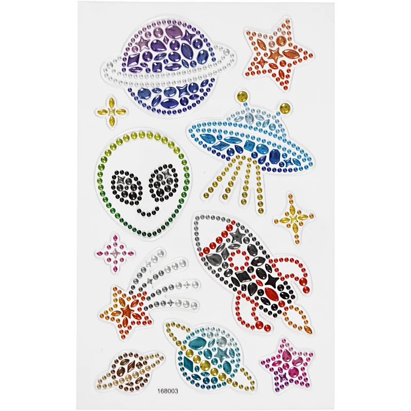 Diamond stickers, rymden, ark 10x16 cm, 1 ark [HOB-284037]