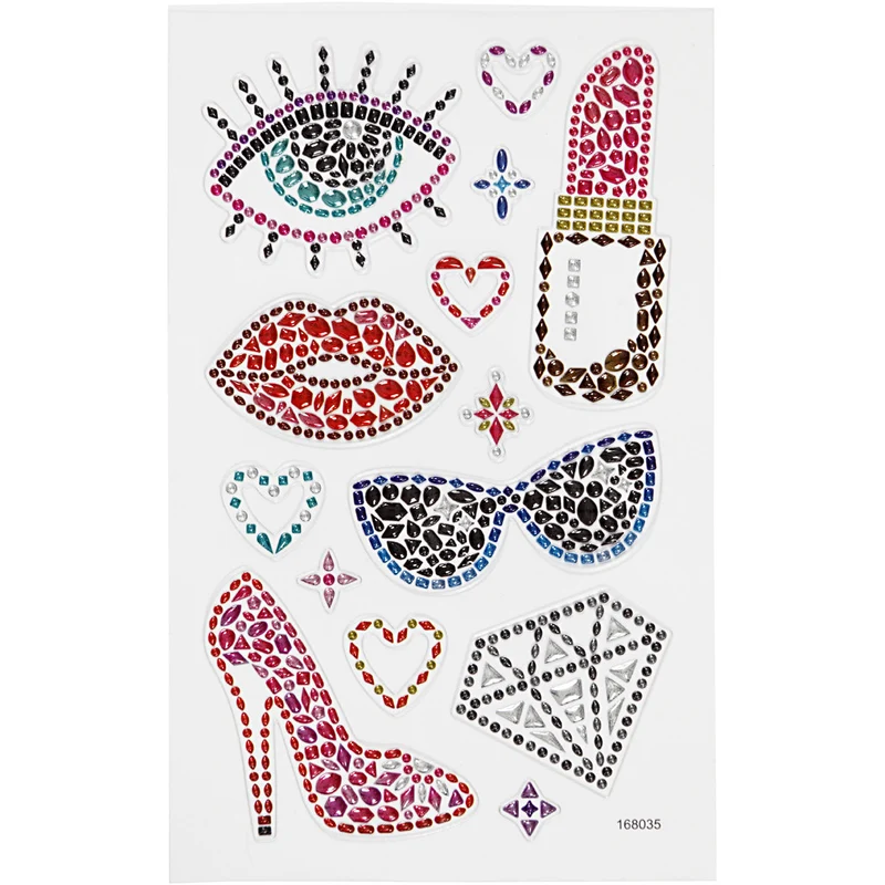 Diamond stickers, redo för fest, ark 10x16 cm, 1 ark [HOB-284031]