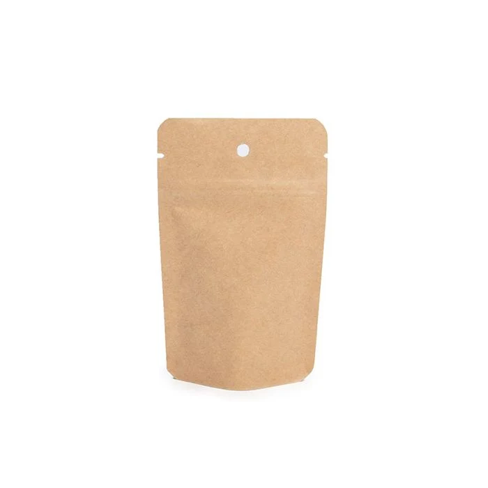 Kraft Stå upp påsar 8 x 5 x 13 cm med upphängningshål (100 st) [ZBGSK1H]