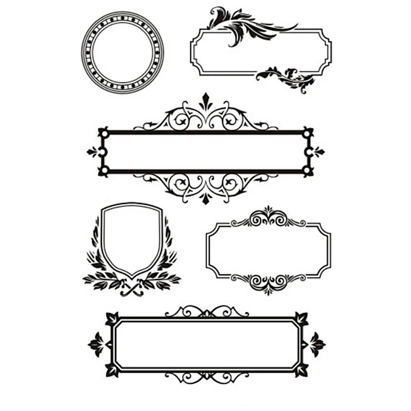 Clear Stamps, ramar med ornament, ark 11x15,5 cm, 1 ark [HOB-240020]