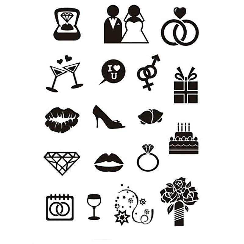 Clear Stamps, bröllop, ark 11x15,5 cm, 1 ark [HOB-240017]