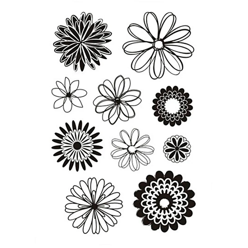 Clear Stamps, blommor, ark 11x15,5 cm, 1 ark [HOB-240015]