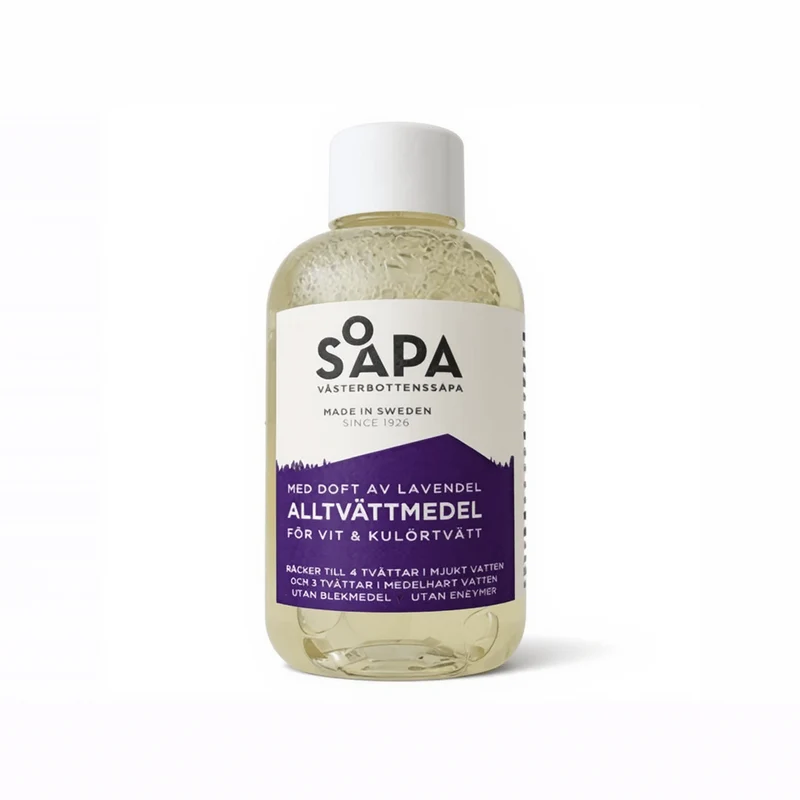 Alltvättmedel för vit och kulörtvätt - Doft av Lavendel (Räcker till 3-4 tvättar, 150ml)