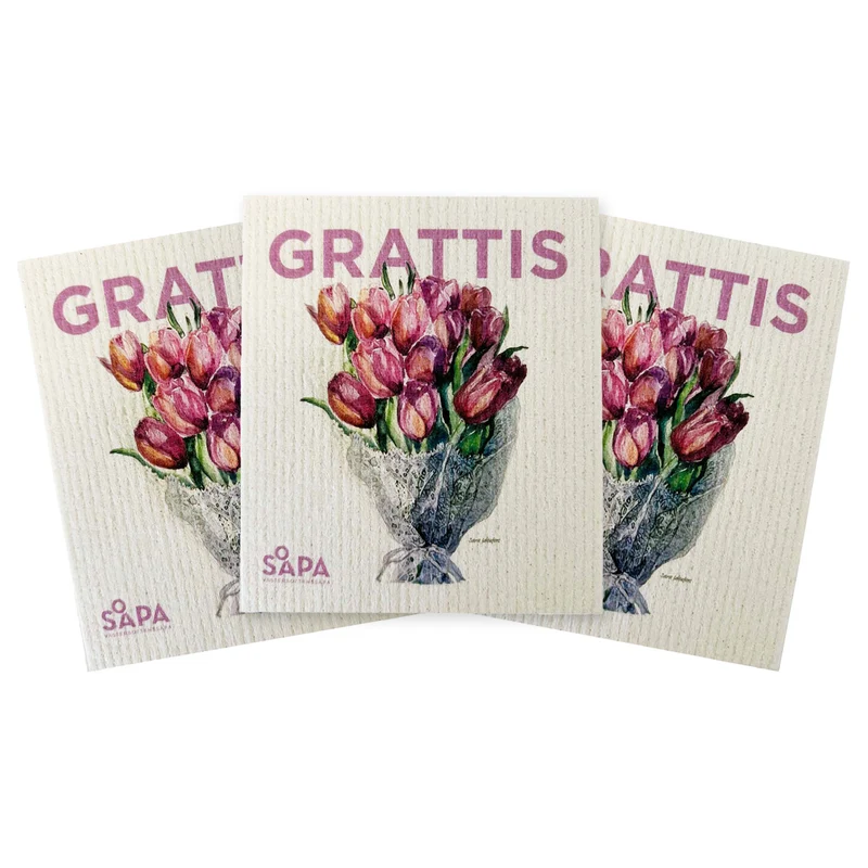 3-pack Grattis-trasa, designad av Sara Idenfors