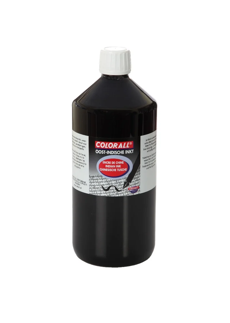 Indiskt bläck Svart 1000 ml i flaska (1 st.) [COL-OI1000]