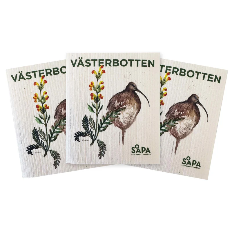 3-pack Västerbotten-trasa, designad av Sara Idenfors
