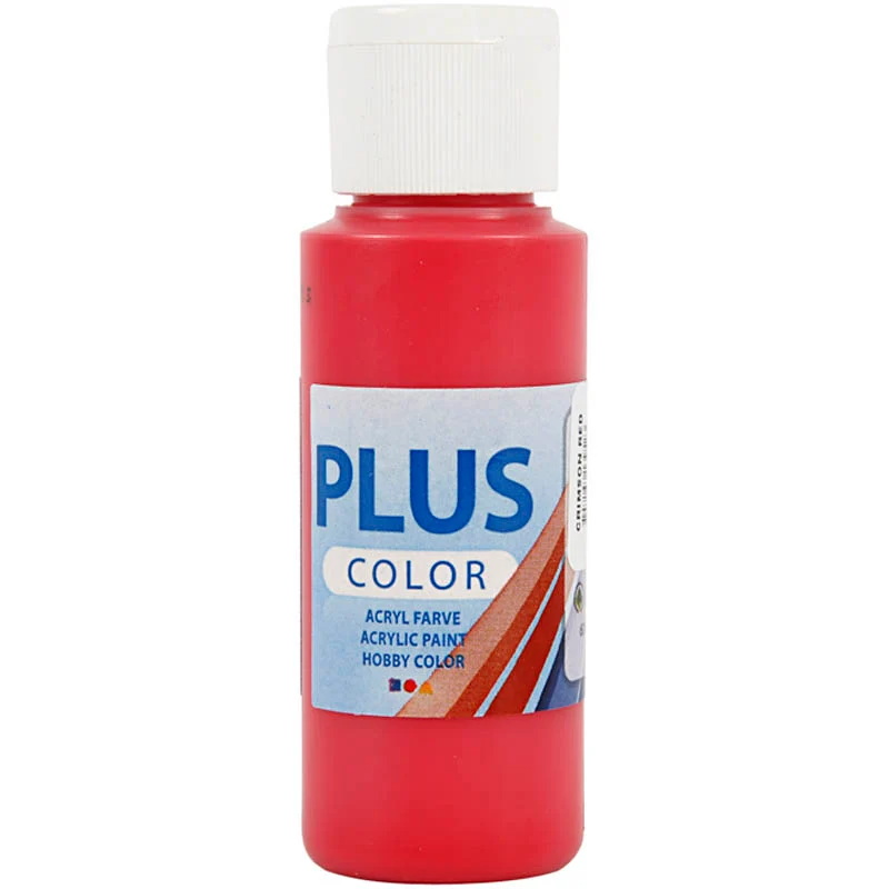 Plus Color Hobbyfärg, crimson red, 60 ml/ 1 flaska [HOB-39628]