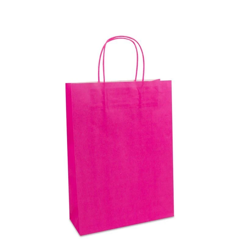 Papperskassar Rosa 25 + 10 x 35 cm Tvinnade handtag + Bottenkartong (250 st.) [FP-003035]