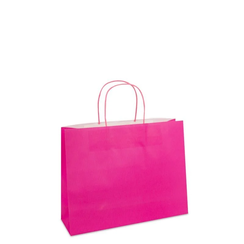 Papperskassar Rosa 32 + 10 x 25 cm Tvinnade handtag + Bottenkartong (250 st.) [FP-003032]