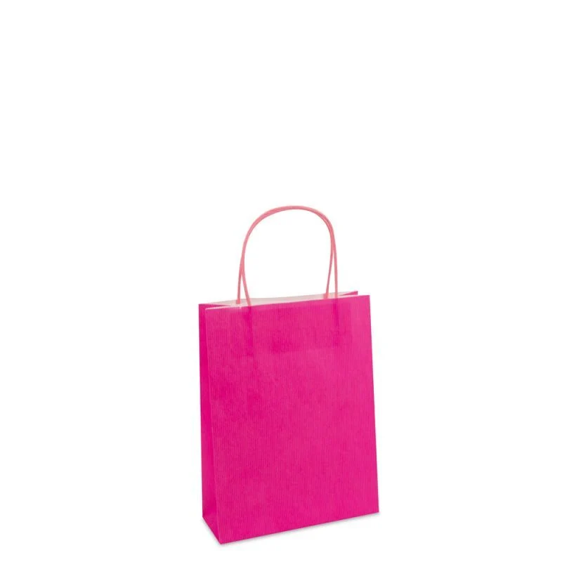 Papperskassar Rosa 18 + 7 x 24 cm Tvinnade handtag + Bottenkartong (250 st.) [FP-003024]
