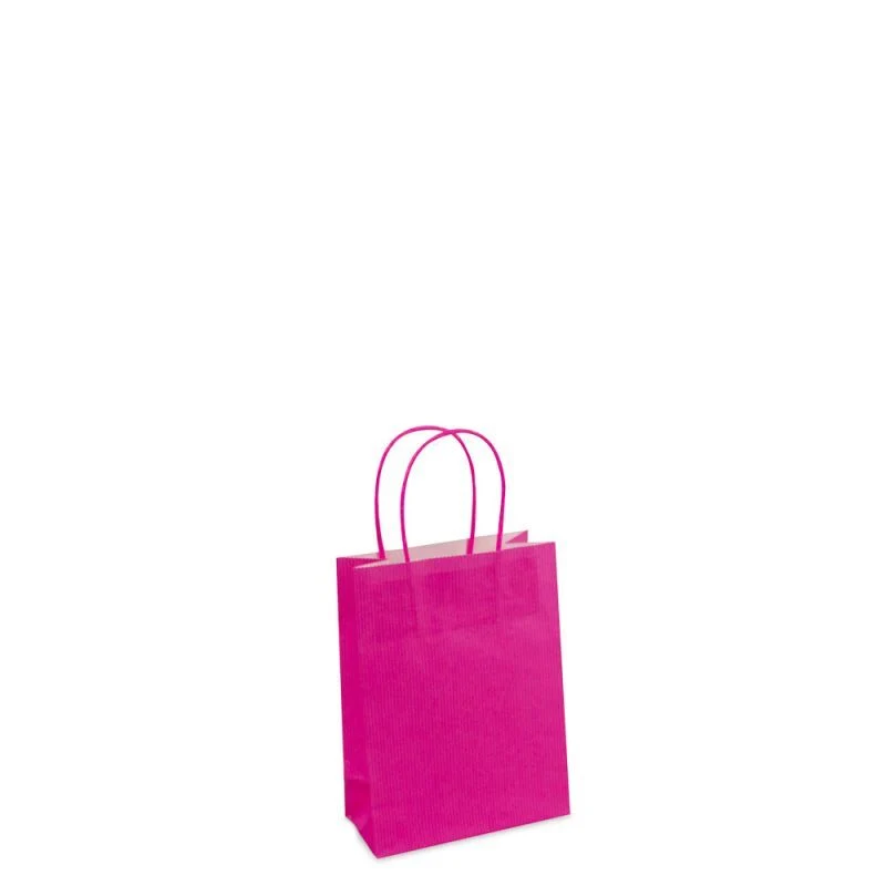 Papperskassar Rosa 14 + 7 x 19 cm Tvinnade handtag + Bottenkartong (250 st.) [FP-003019]