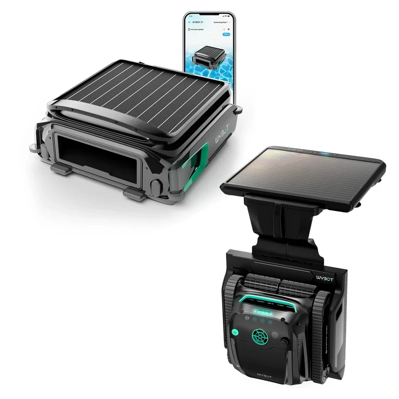 A complete solar-powered pool cleaning system-S2 Solar+F1 Skimmer