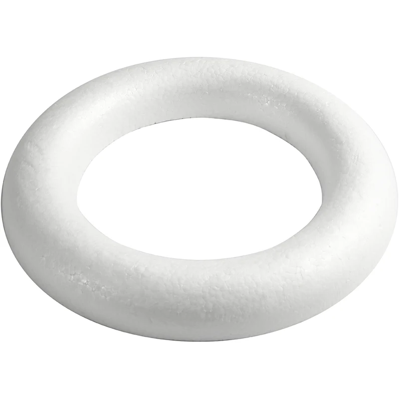 Ring med platt baksida, stl. 35 cm, tjocklek 46 mm, vit, 1 st. [HOB-54351]
