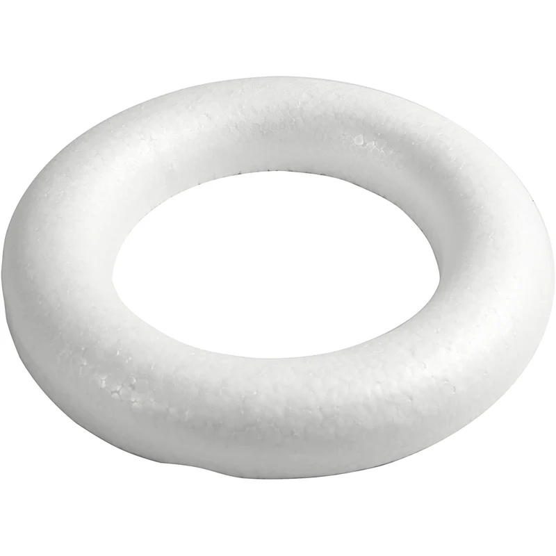 Ring med platt baksida, stl. 30 cm, tjocklek 40 mm, vit, 1 st. [HOB-54350]