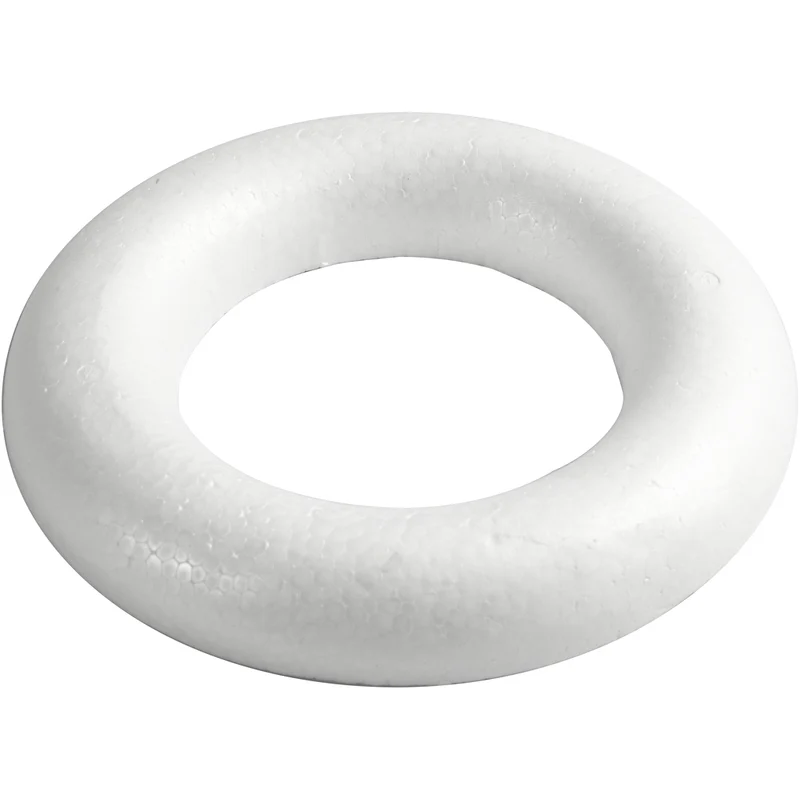 Ring med platt baksida, Dia. 25 cm, tjocklek 30 mm, vit, 1 st. [HOB-54349]