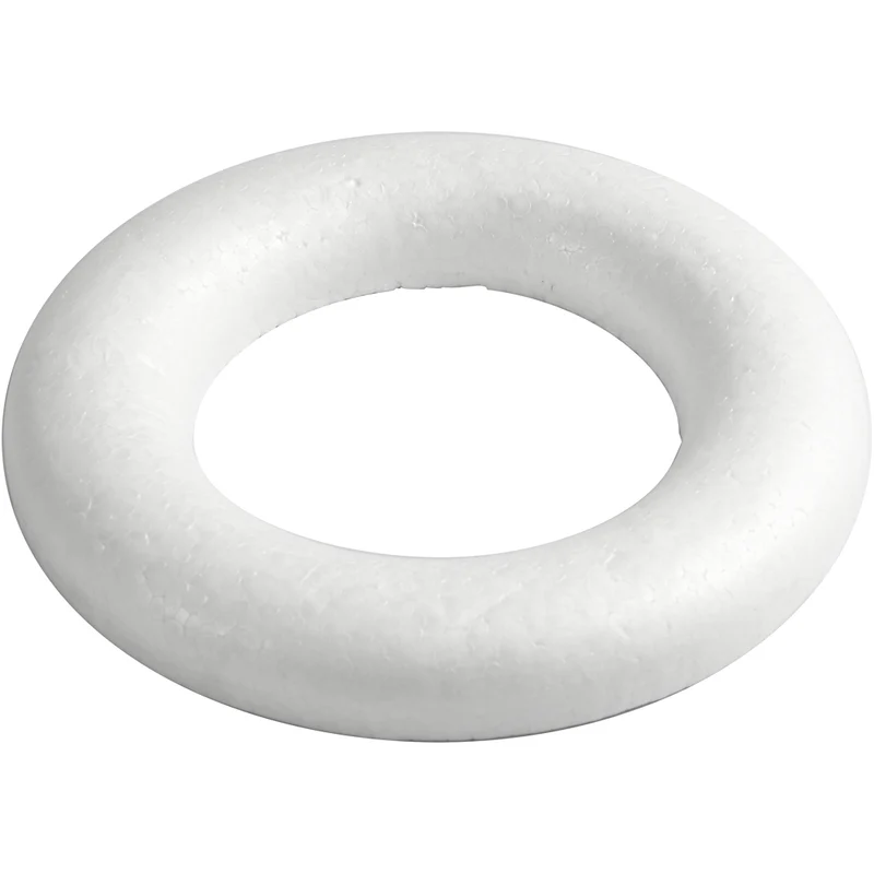 Ring med platt baksida, stl. 20 cm, tjocklek 25 mm, vit, 1 st. [HOB-54348]