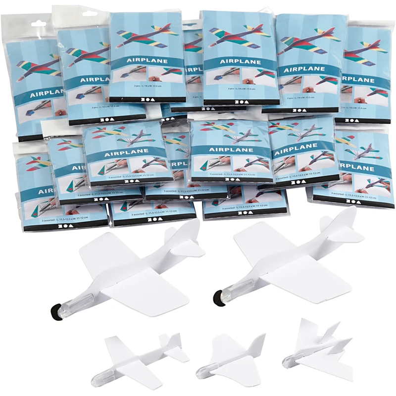 Flygplan, L: 11,5-19 cm, B: 11-17,5 cm, vit, 50 st./ 1 förp. [HOB-51234]