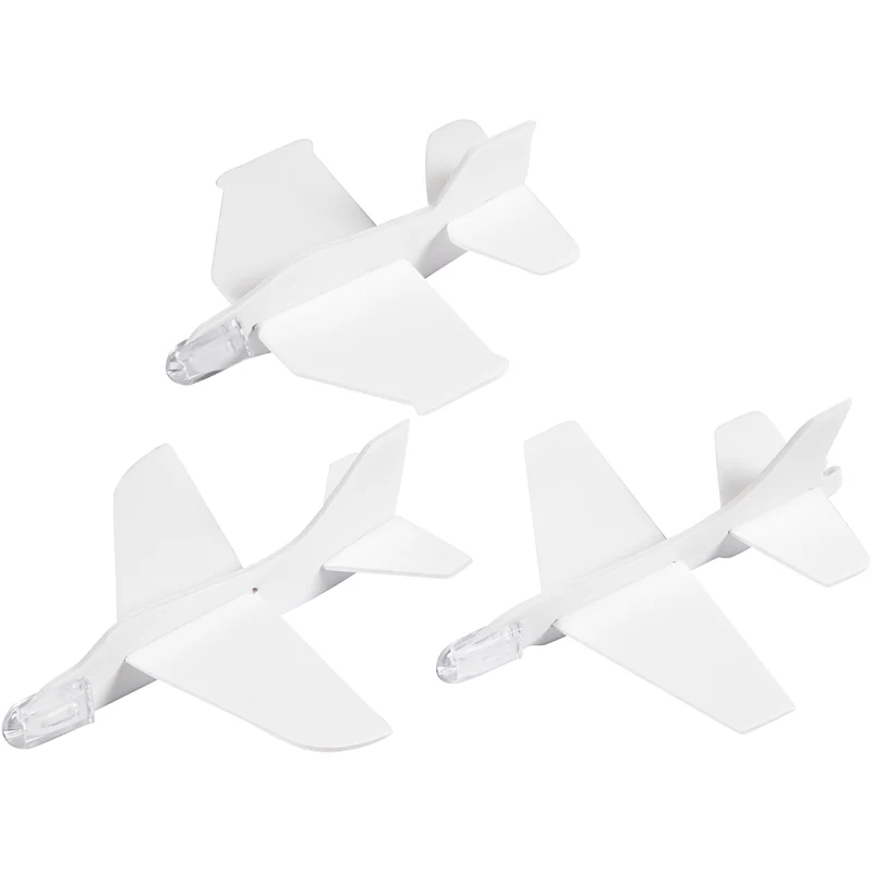 Flygplan, L: 11,5-12,5 cm, B: 11-12 cm, vit, 3 st./ 1 förp. [HOB-51233]