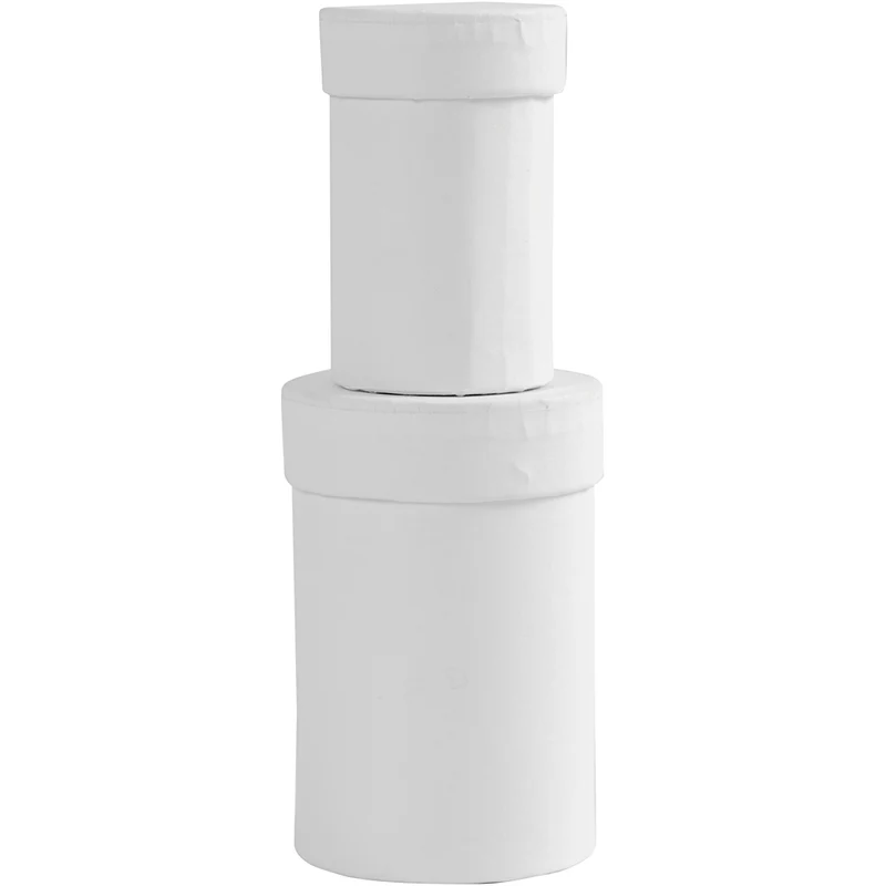 Runda askar, H: 7+9 cm, stl. 4,5+6 cm, vit, 2 st./ 1 set [HOB-504323]