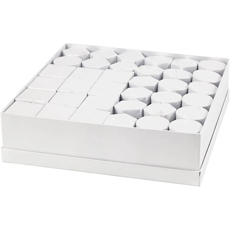 Askar, H: 7+9 cm, stl. 4,5+6 cm, vit, 36 set/ 1 förp. [HOB-50432]
