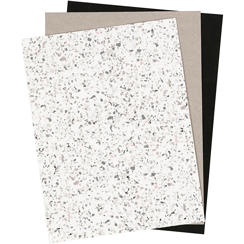 Läderpapper, ark 21x27,5+21x28,5+21x29,5 cm, tjocklek 0,55 mm, enfärgad,folie,tryck, 3 ark/ 1 förp. [HOB-498834]