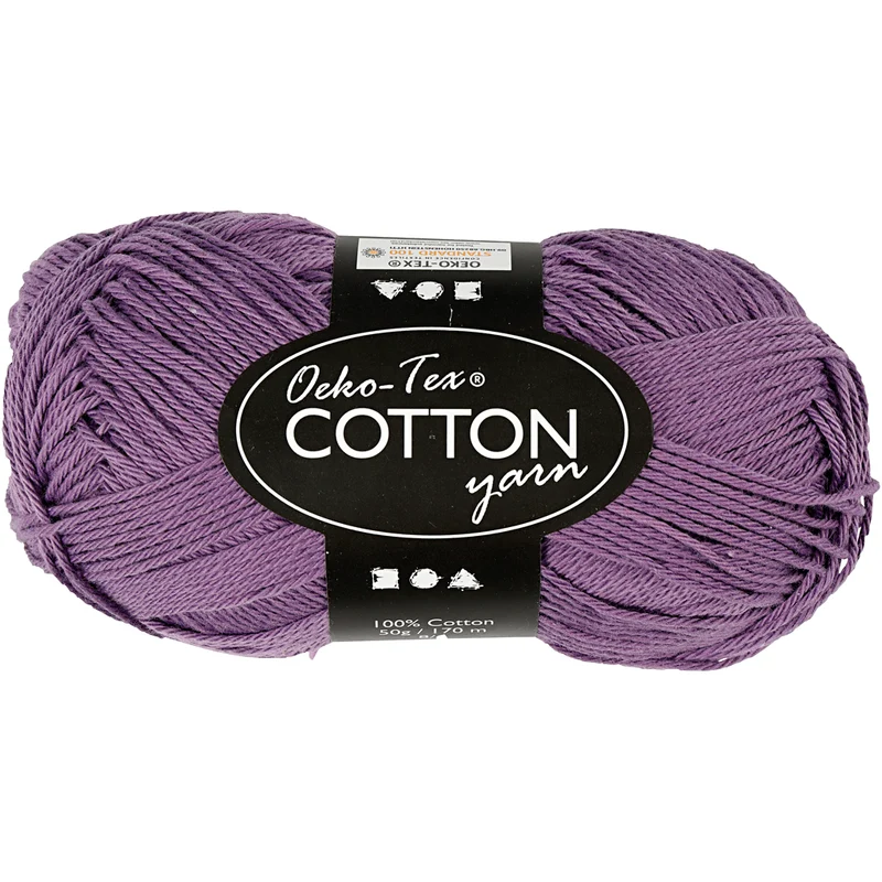 Bomullsgarn, nr. 8/4, L: 170 M, sticka 3-3,5, lila, 50 g/ 1 nystan [HOB-431260]