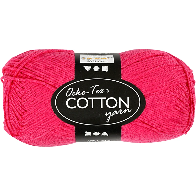 Bomullsgarn, nr. 8/4, L: 170 M, sticka 3-3,5, rosa, 50 g/ 1 nystan [HOB-431230]