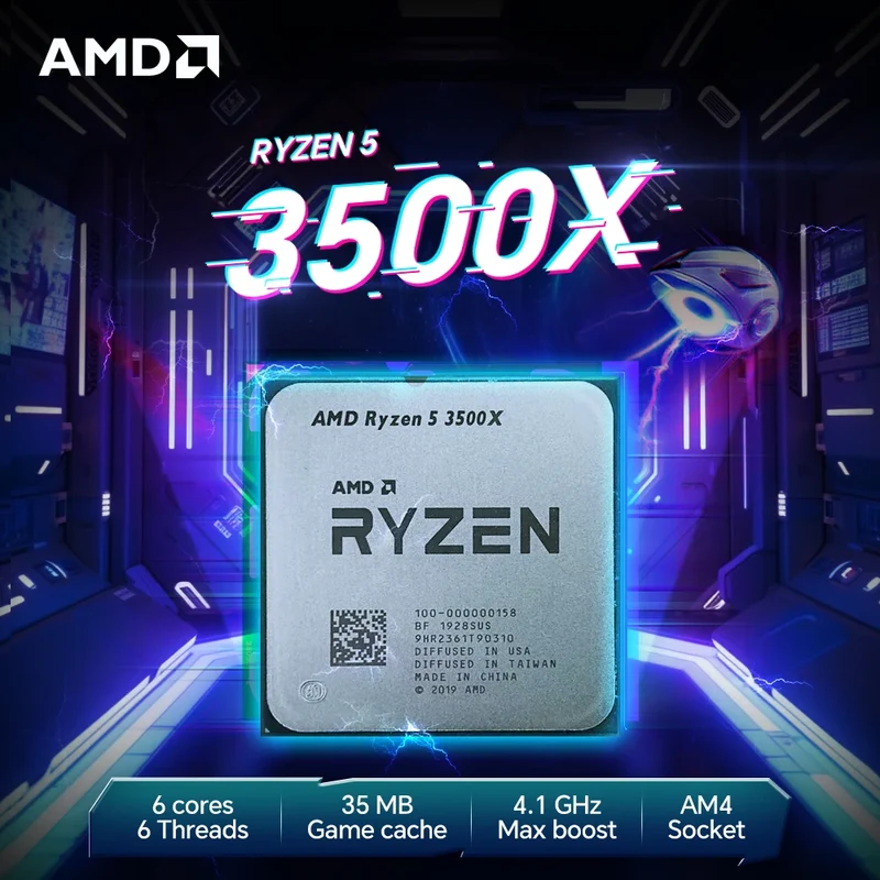 AMD Ryzen 5 3500X AM4 Processor – 6-Core, 3.6GHz, 65W