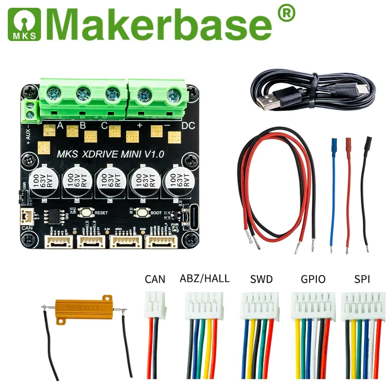 Makerbase MKS XRIVE MINI Brushless Servo Motor Controller – ODrive V3.6, AS5047P