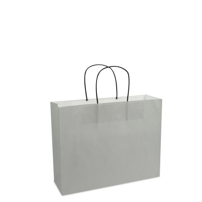 Papperskassar Silver 32 + 10 x 25 cm Tvinnade handtag + Bottenkartong (250 st.) [FP-007032]