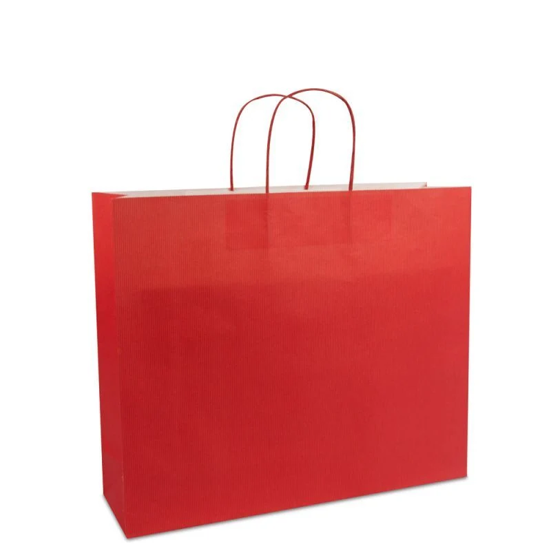 Papperskassar Röd 42 + 12 x 35 cm Tvinnade handtag + Bottenkartong (250 st.) [FP-006042]