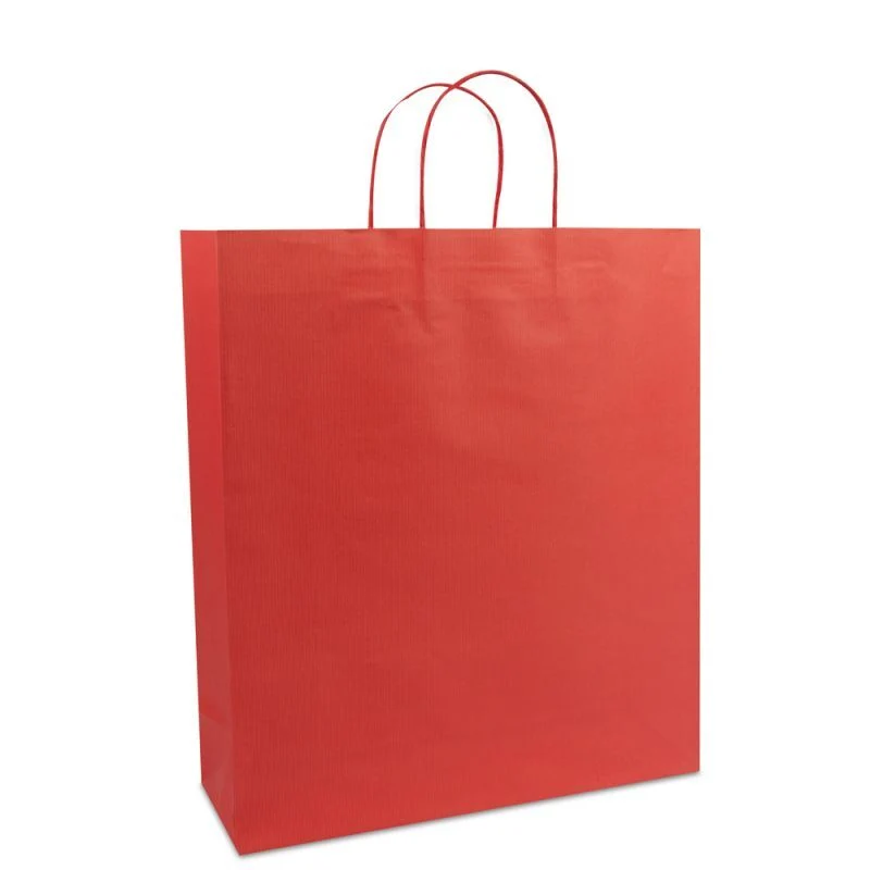 Papperskassar Röd 35 + 12 x 40 cm Tvinnade handtag + Bottenkartong (250 st.) [FP-006040]