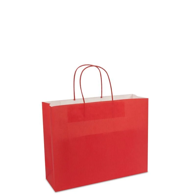 Papperskassar Röd 32 + 10 x 25 cm Tvinnade handtag + Bottenkartong (250 st.) [FP-006032]