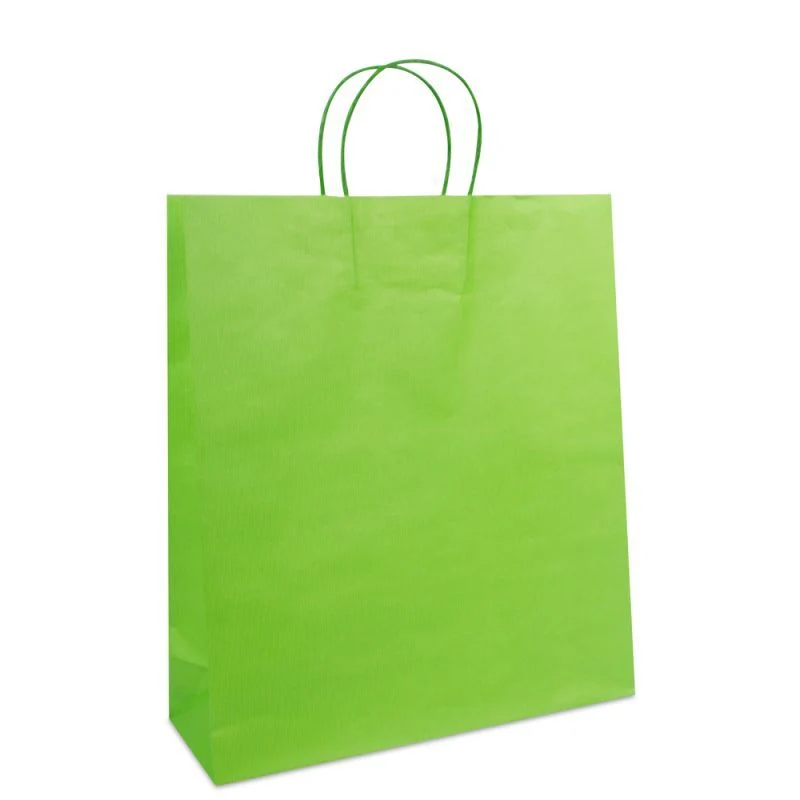Papperskassar Grön 35 + 12 x 40 cm Tvinnade handtag + Bottenkartong (250 st.) [FP-004040]