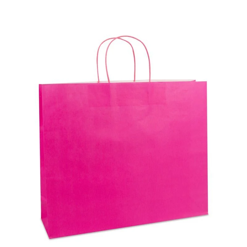 Papperskassar Rosa 42 + 12 x 35 cm Tvinnade handtag + Bottenkartong (250 st.) [FP-003042]