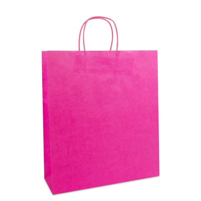 Papperskassar Rosa 35 + 12 x 40 cm Tvinnade handtag + Bottenkartong (250 st.) [FP-003040]