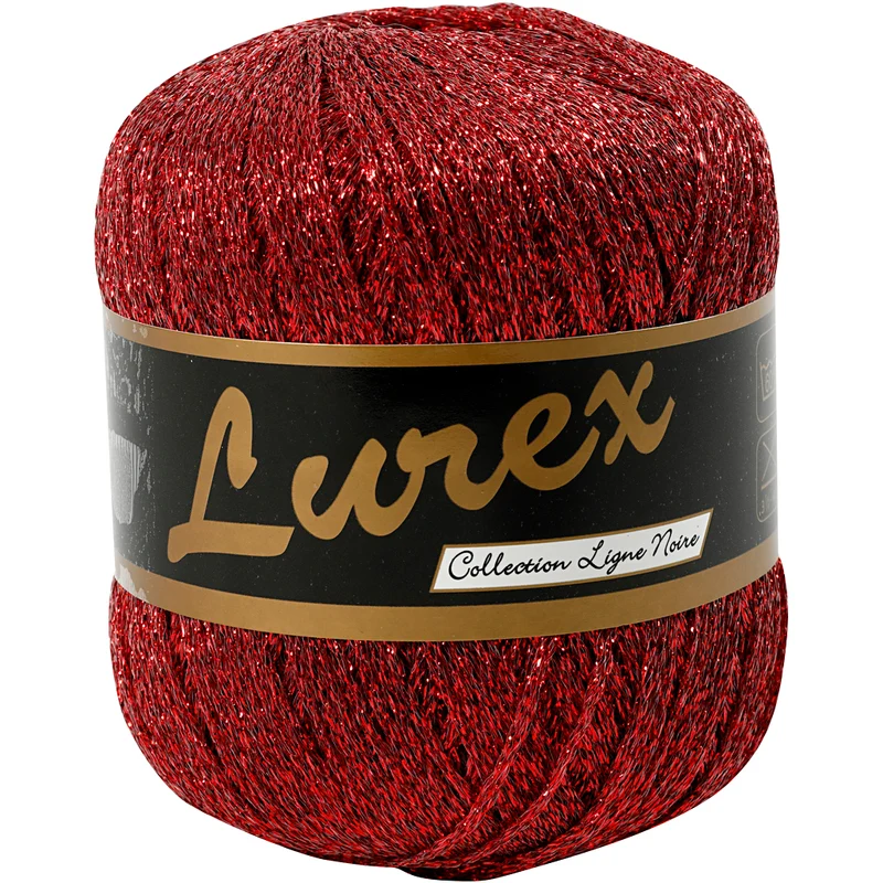 Lurex Garn, L: 160 M, röd, 25 g/ 1 nystan [HOB-421471]