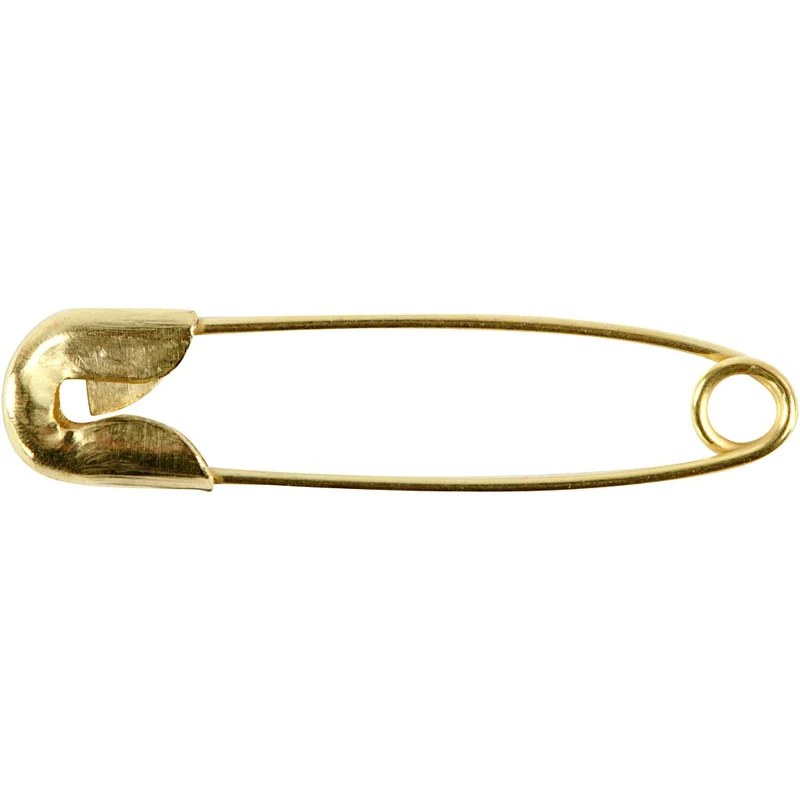 Säkerhetsnålar, L: 22 mm, tjocklek 0,6 mm, guld, 100 st./ 1 förp. [HOB-41136]