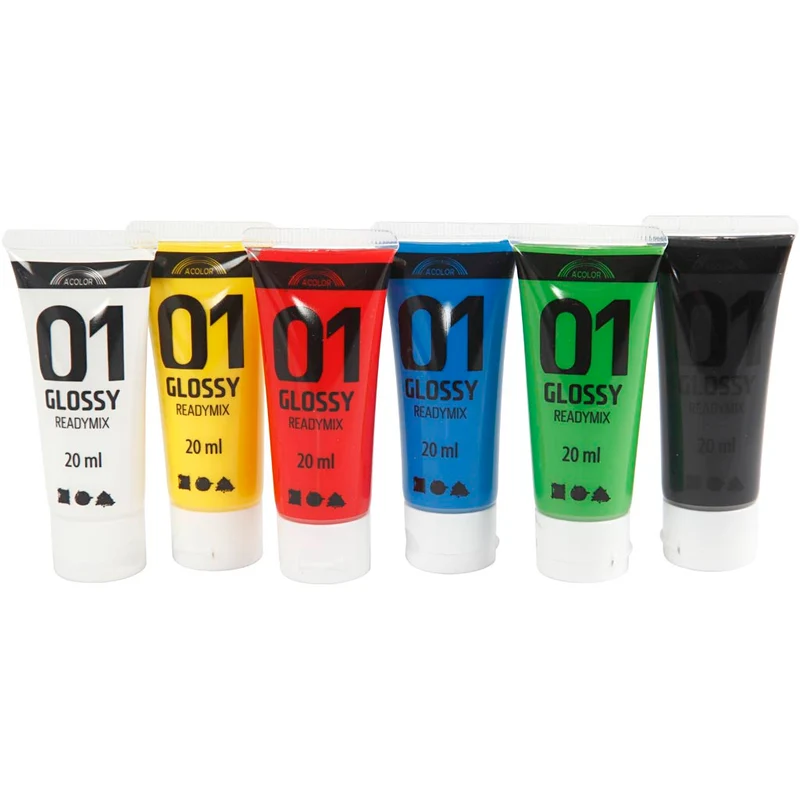 Akrylfärg Blank, standardfärger, 6x20 ml/ 1 förp. [HOB-32003]
