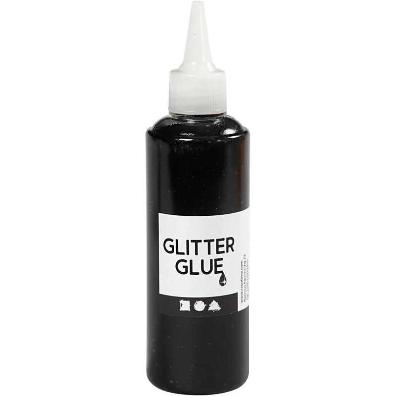 Glitterlim, svart, 118 ml/ 1 flaska [HOB-31830]