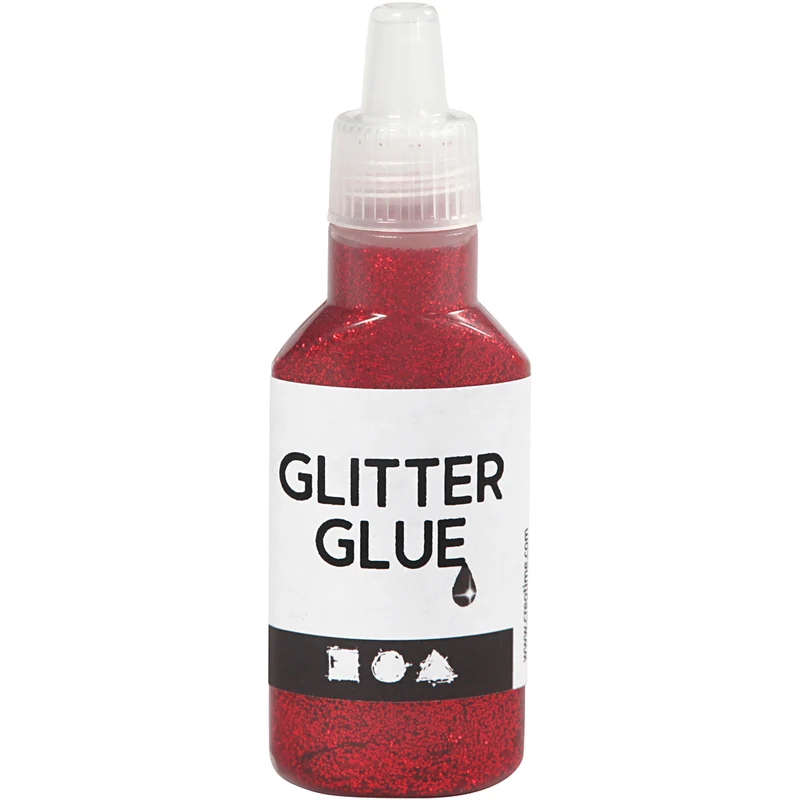 Glitterlim, röd, 25 ml/ 1 flaska [HOB-318220]