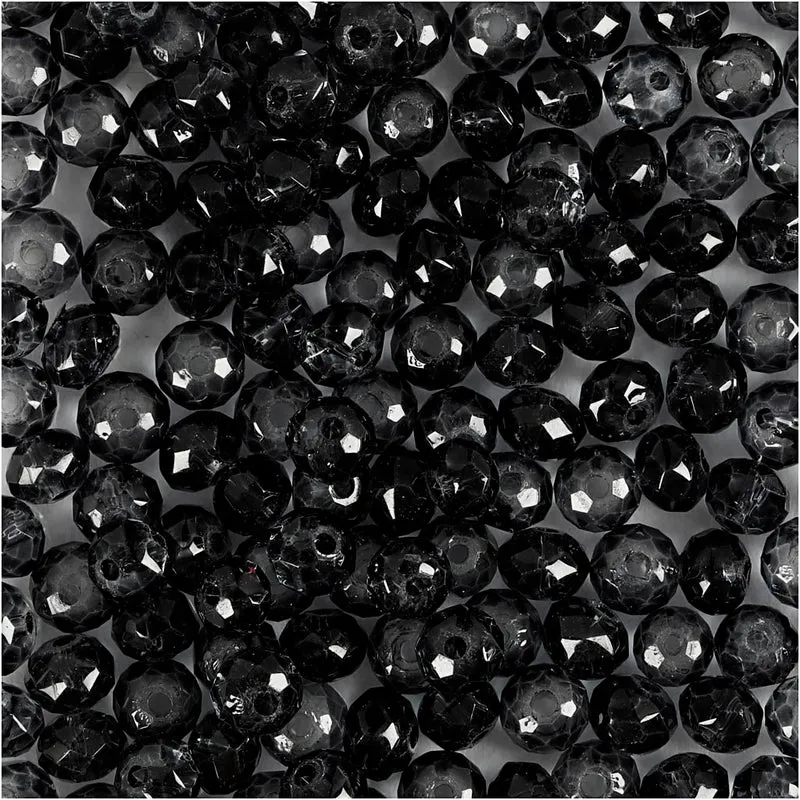 Facettpärlor, Dia. 4 mm, Hålstl. 1 mm, grå, 45 st./ 1 förp. [HOB-60983]