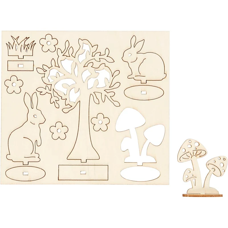 Sätt-ihop-själv träfigurer, L: 15,5 cm, B: 17 cm, tjocklek 3 mm, 1 förp. [HOB-57942]