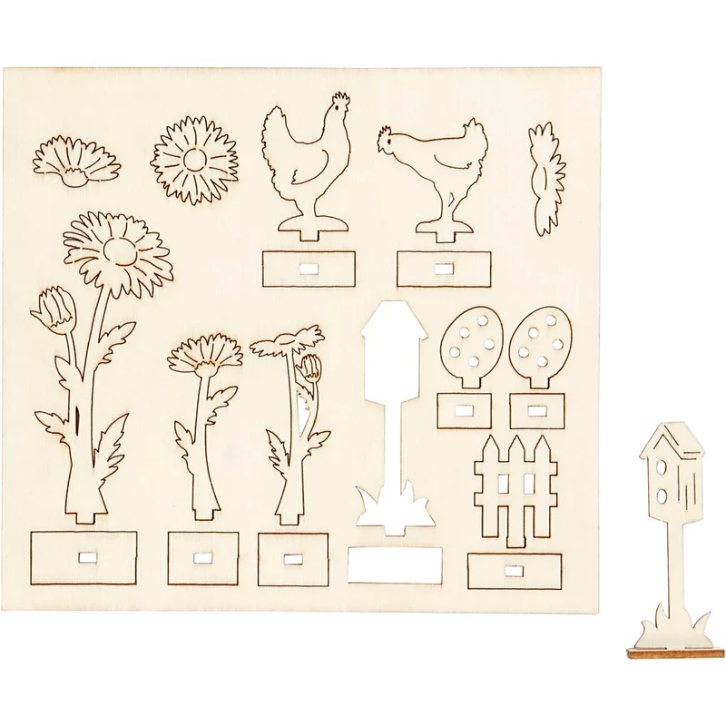 Sätt-ihop-själv träfigurer, L: 15,5 cm, B: 17 cm, tjocklek 3 mm, 1 förp. [HOB-57941]