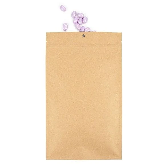 Blixtlåspåsar Kraft hängander 17,8 x 30,5 cm med rivningsknappar (100 st) [HZBB8K]