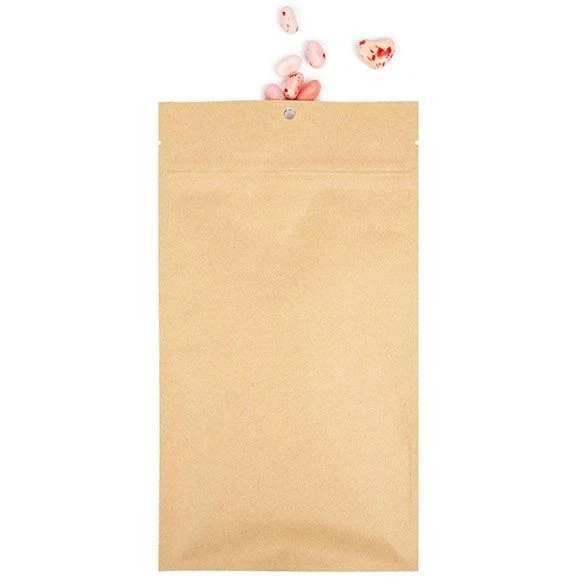 Blixtlåspåsar Kraft hängander 12,7 x 20,8 cm med rivningsknappar (100 st) [HZBB6K]