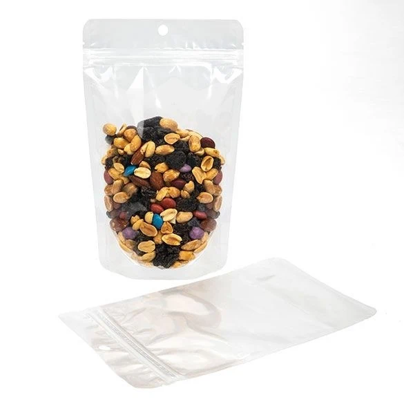 Stå upp påsar Transparent 13x7.9x20.6cm | 113 gram med upphängningshål (100 st) [ZBG3H]