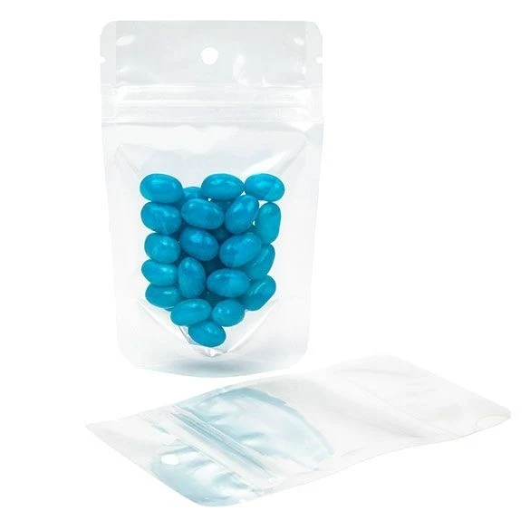 Stå upp påsar Transparent 7.9x5.1x13cm laminerad | 28 gram med upphängningshål (100 st) [ZBGCC1H]