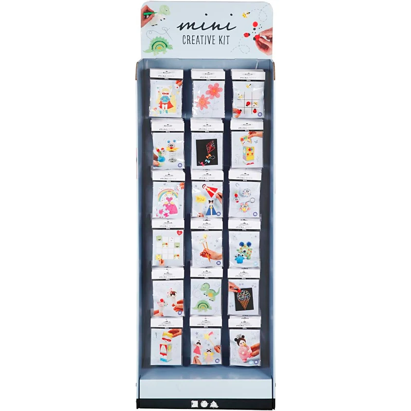 Golvdisplay med Mini DIY Kit, H: 1500 mm, B: 580 mm, vit, 108 set/ 1 förp. [HOB-97720]