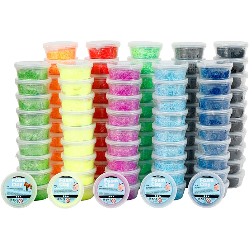 Foam Clay® , mixade färger, 10x10 burk/ 1 förp. [HOB-789569]
